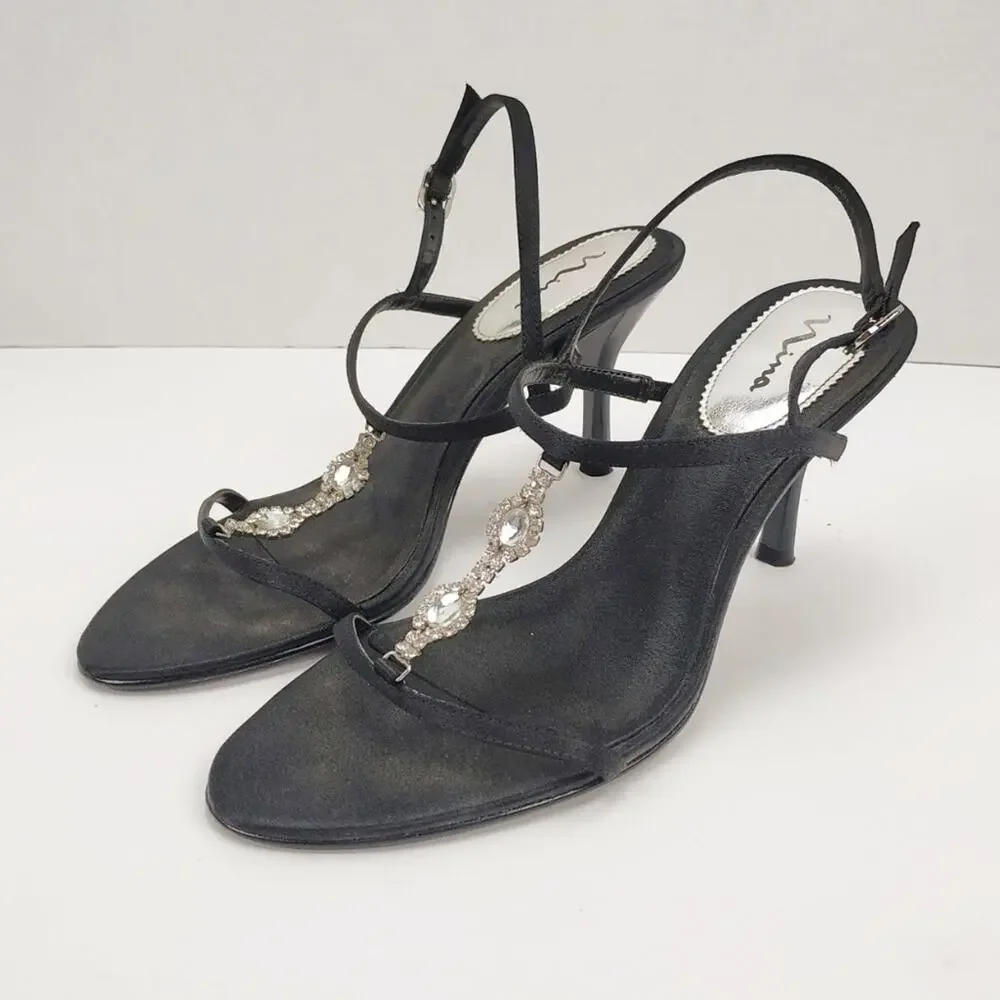 Nina Black Strappy Heels